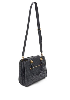 Guess Elenia Quilted Satchel, Black