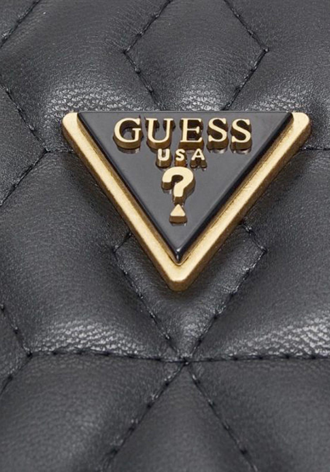 Guess Elenia Quilted Satchel, Black