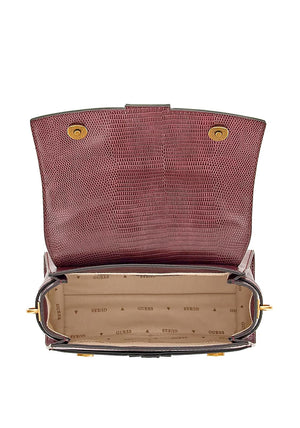 Guess Ginevra Python Print Mini Grab Bag, Merlot