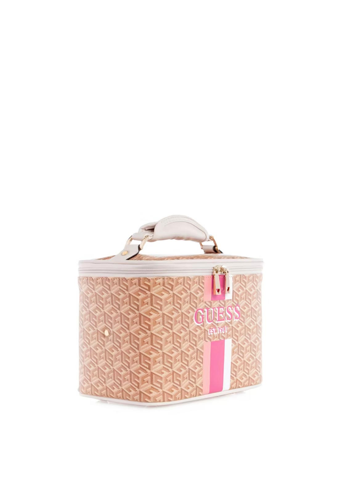 Guess Wilder Travel Vanity Case, Taupe Logo