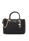Guess Kamina Quilted Medium Satchel Bag, Black