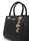 Guess Kamina Quilted Medium Satchel Bag, Black
