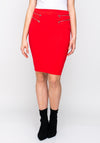 Guess Womens Zip Detail Miriam Pencil Skirt, Red