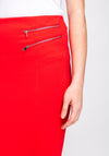 Guess Womens Zip Detail Miriam Pencil Skirt, Red