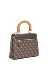 Guess Tyren Medium 4G Print Satchel Bag, Brown and Black