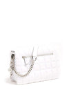 Guess Kamina Medium Quilted Shoulder Bag, White