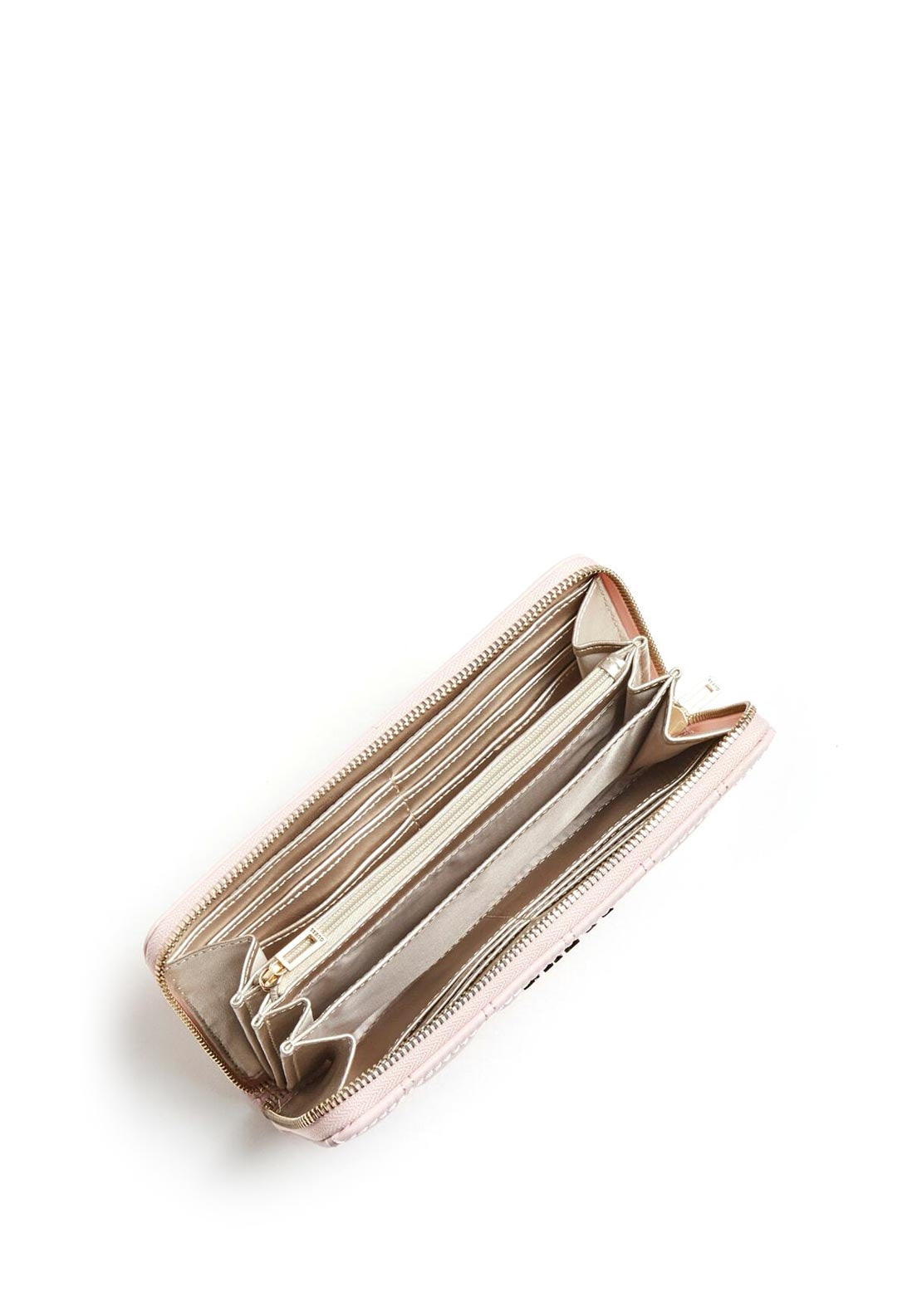 Guess Kamina SLG Large Quilted Zip Around Wallet, Blush Pink