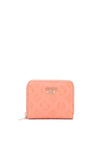 Guess Dayane SLG Small Embossed Zip Around Wallet, Coral