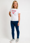 Guess Womens Original Triangle Logo T-Shirt, White