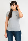 Guess Womens Mini Triangle Logo T-Shirt, Grey