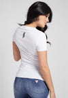 Guess Womens Mini Triangle Logo T-Shirt, White