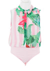 Guess Girls Tropical Chiffon Bodysuit, Pink