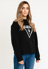Guess Womens Active Sporty Sweater, Black