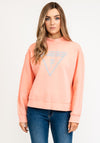 Guess Womens Active Sporty Sweater, Coral