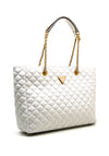 Guess Giully Large Quilted Tote Bag, White