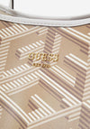Guess Vikky Medium Logo Print Tote Bag, Taupe Logo