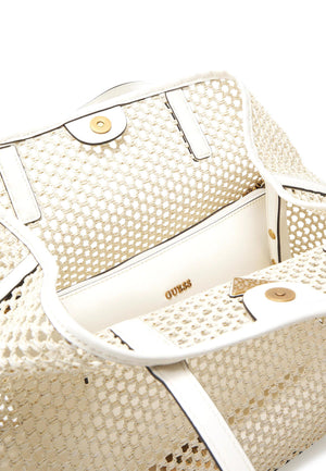 Guess Vikky Woven Shopper Bag, Ivory