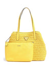 Guess Vikky Woven Medium Tote, Yellow