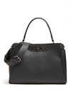 Guess Uptown Chic Large Lock Satchel Bag, Black