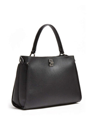 Guess Uptown Chic Large Lock Satchel Bag, Black