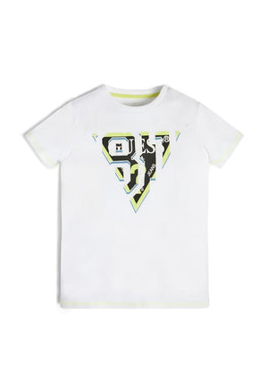 Guess Boys Triangle Logo T-Shirt, White