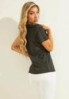 Guess Womens ‘Just Livin’ print T-Shirt, Grey Multi