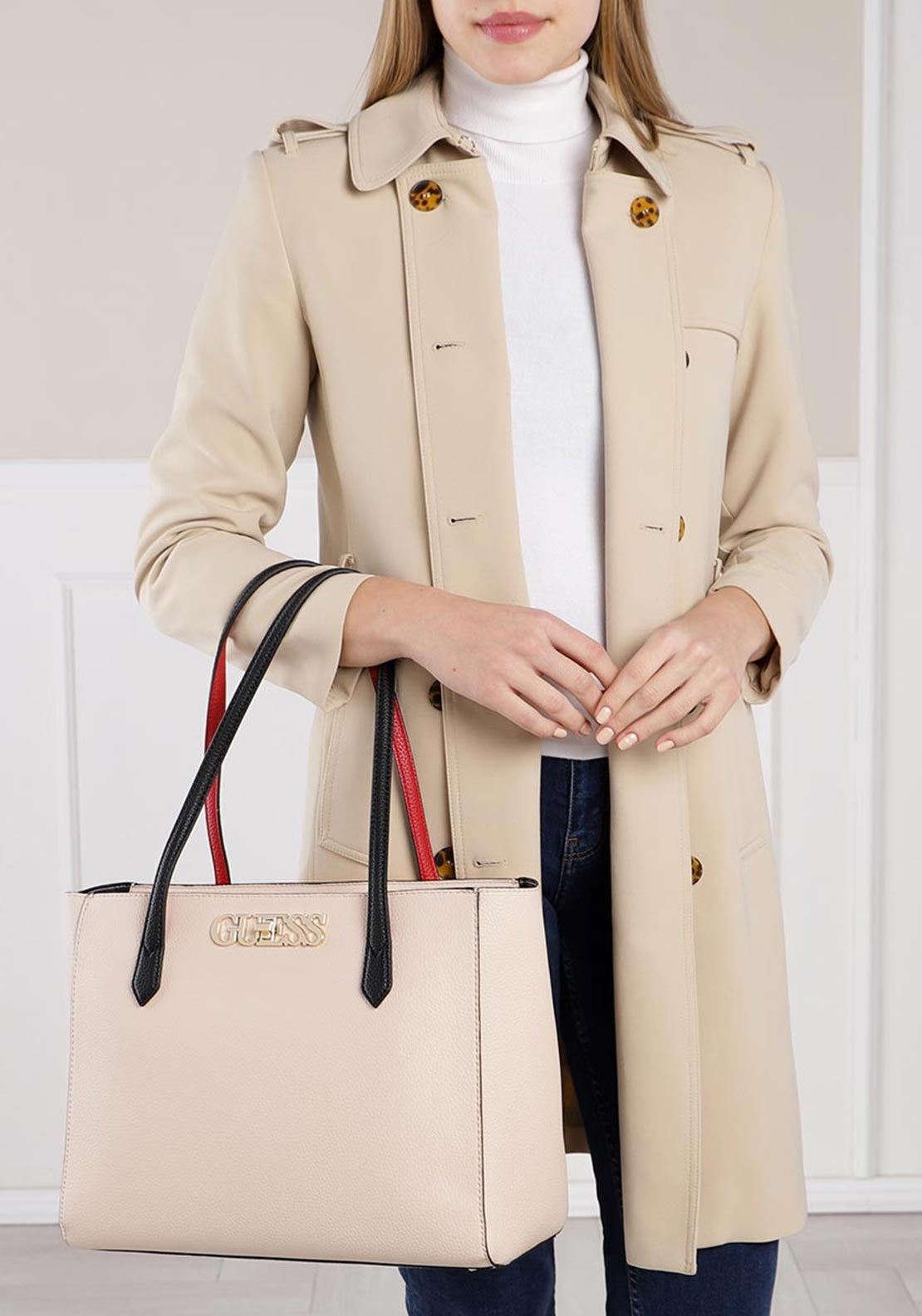 Guess Uptown Chic Large Tote Bag, Stone