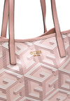 Guess Vikky Medium Logo Print Tote Bag, Pale Rose