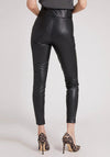 Guess Womens Faux Leather Leggings, Black