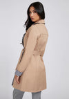 Guess Reversible Classic & Gingham Trench Coat, Beige Multi