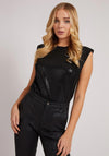 Guess Womens Sequin Top, Black