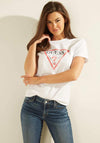 Guess Distressed Logo Graphic T-Shirt, White