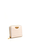 Guess Laurel Croc Small Zip Around Wallet, Pale Rose