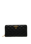 Guess Guilly Large Quilted Zip Around Wallet, Black