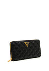 Guess Guilly Large Quilted Zip Around Wallet, Black