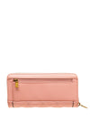 Guess Abey Quilted Pebbled Faux Leather Zip Around Wallet, Dusty Pink