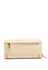 Guess Abey Quilted Pebbled Faux Leather Large Zip Around Wallet, Stone