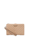 Guess Keillah Quilted Double Zip Around Wallet, Beige