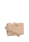 Guess Keillah Quilted Double Zip Around Wallet, Beige