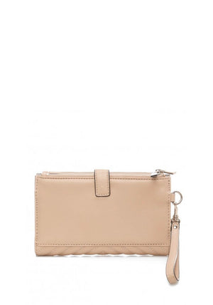 Guess Keillah Quilted Double Zip Around Wallet, Beige