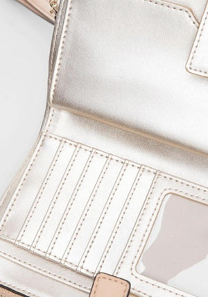Guess Keillah Quilted Double Zip Around Wallet, Beige