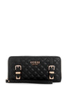 Guess Adam Quilted Large Zip Around Wallet, Black