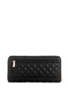 Guess Adam Quilted Large Zip Around Wallet, Black