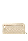 Guess Adam Quilted Large Zip Around Wallet, Stone