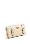 Guess Adam Quilted Large Zip Around Wallet, Stone