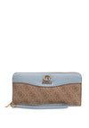 Guess Nell Logo Large Zip Around Wallet, Latte