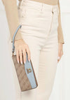 Guess Nell Logo Large Zip Around Wallet, Latte