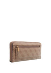 Guess Nell Logo Large Zip Around Wallet, Latte