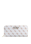Guess Lorenna Large Logo Zip Around Wristlet Purse, White