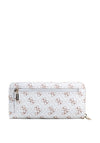 Guess Lorenna Large Logo Zip Around Wristlet Purse, White